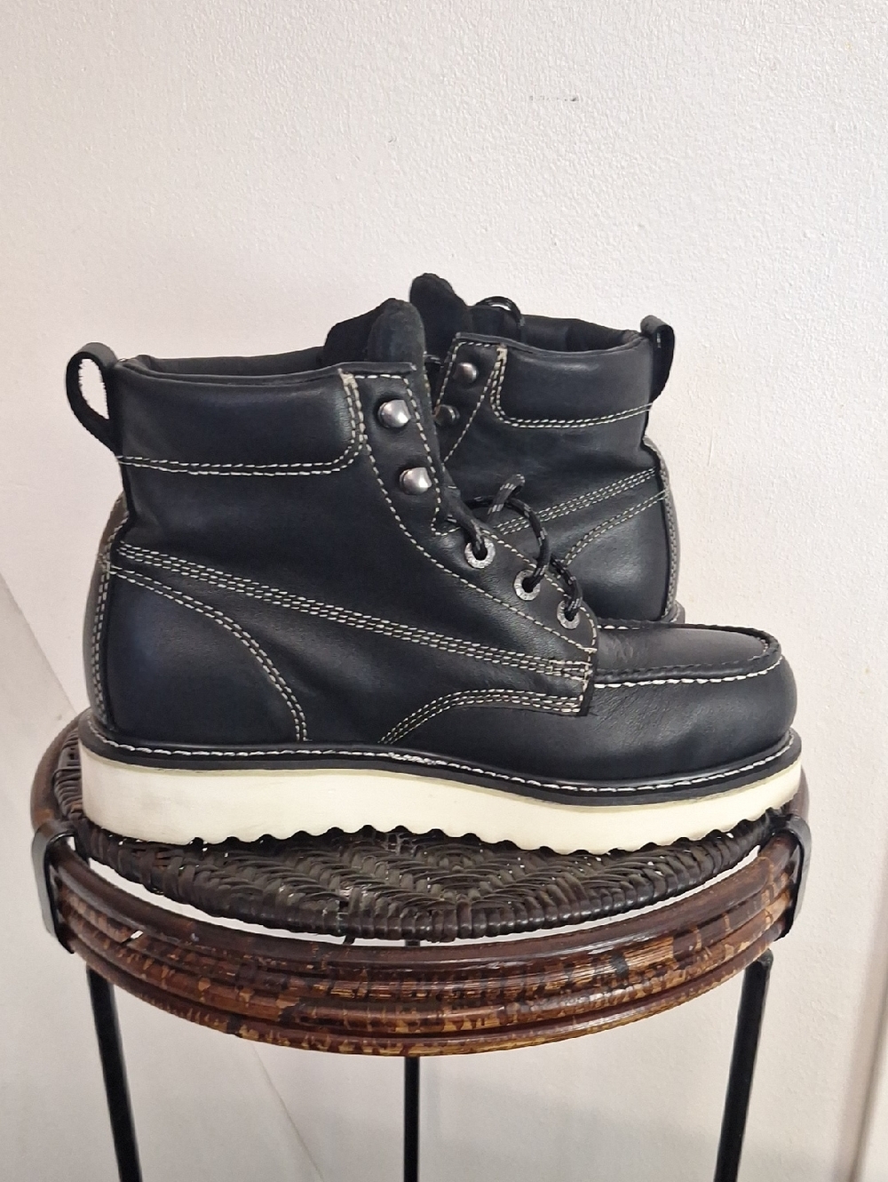 Men Wolverine Wedge Moc-Toe 6" Work Boot Steel Toe W08152 Black Men Size 10.5 M - Picture 5 of 14